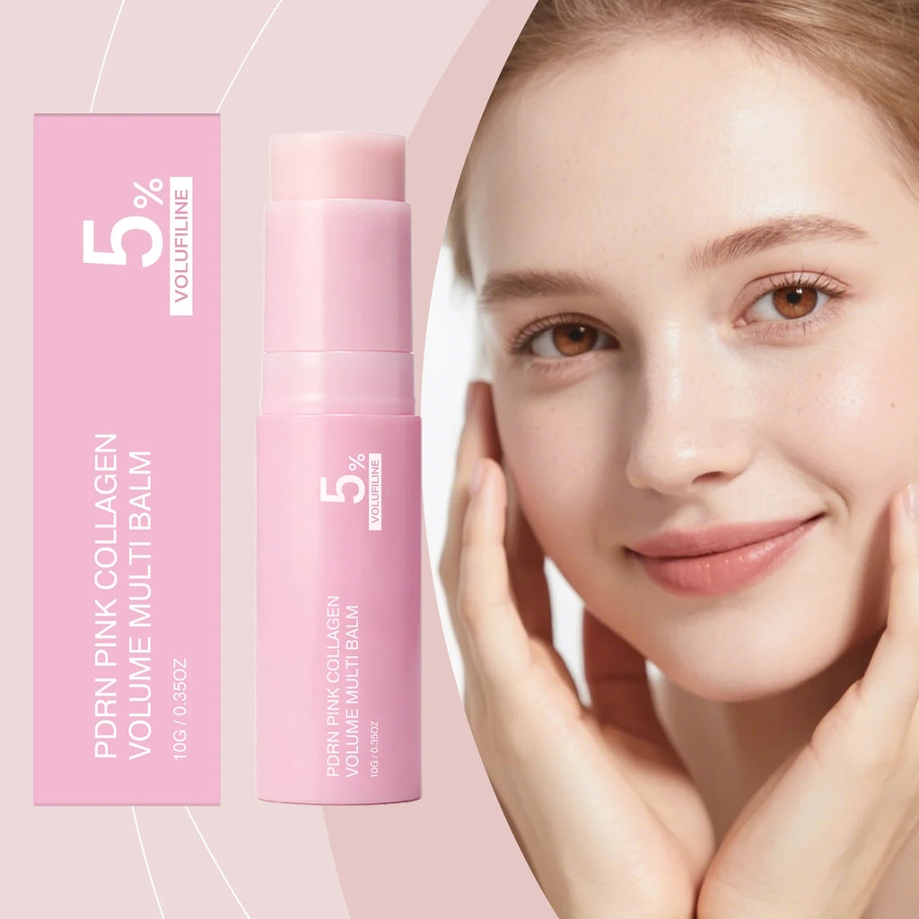 Pink Collagen Volume Multi Balm Stick PDRN Volufiline NAD Anti-Wrinkle Face Body Balm Plumping Radiance Line Care for Under Eye